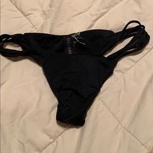 Indah Black Brazilian Strappy Bikini Bottom